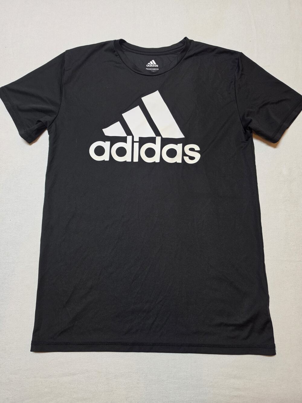 Adidas Youth T-Shirt Size Large 14/16 Black White Logo Primegreen Athletic